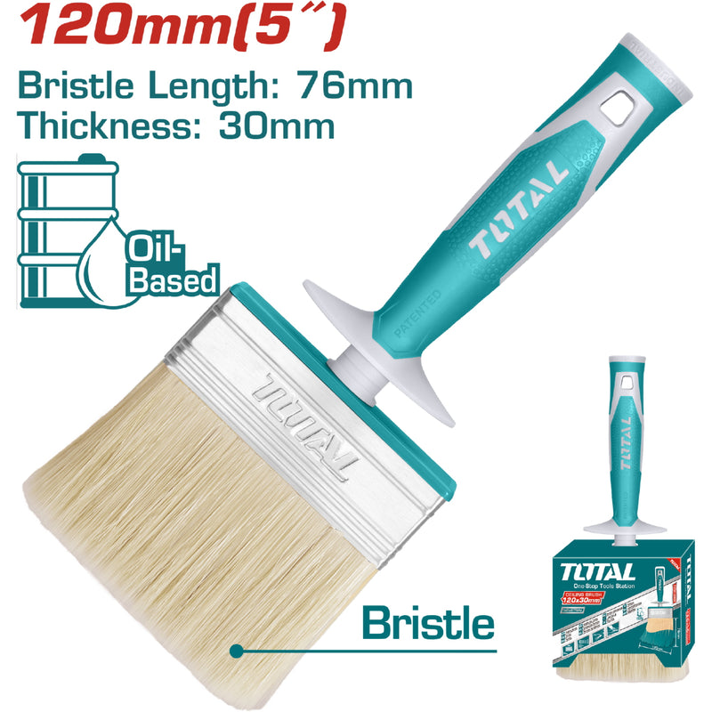 Brocha para techo de 5 "(120 * 30 mm). Largo 70mm grueso del pelo 28mm. Mango de plástico.