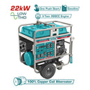 Generador a Gasolina 22,000 Watts 22kW 110-120V 60Hz 3600rpm 65L Motor 4 tiempos. Encendido de botón. Planta