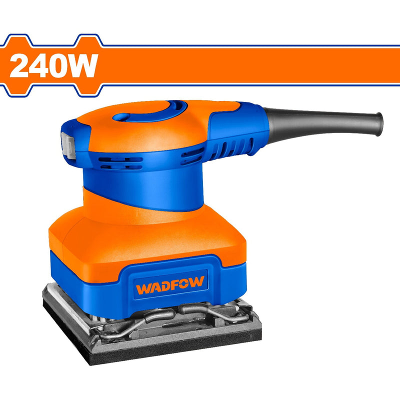 Lijadora de mano eléctrica 240W. 110-120V. Base: 4-3/8"x4". Incluye 1 hoja de papel para lijar.