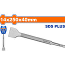 Cincel SDS Plus de punta 14x250mmx40mm. Cromo-Vanadio. Superficie arenada.