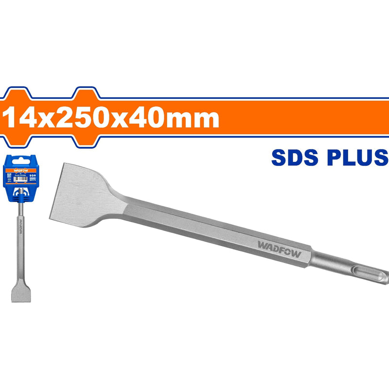 Cincel SDS Plus de punta 14x250mmx40mm. Cromo-Vanadio. Superficie arenada.