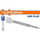 Cincel SDS Plus de punta 14x250mmx40mm. Cromo-Vanadio. Superficie arenada.