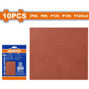 Papeles de Lija Granos P60 P80 P120 P150 P320 Adecuado para lijar madera. Set 10 pzas. 230x280mm.