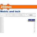 Escuadra en forma de L de Acero Inoxidable 10" Angulo 90º  Mide metros y pulgadas.