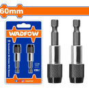 Porta puntas magnético de destornillador. 60mm. CR-V+ Acero. Liberación rápida. Set de 2 piezas.