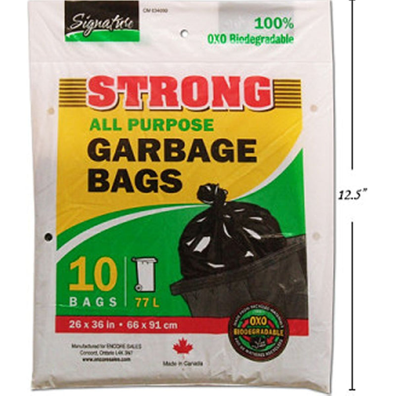 Bolsas de basura para exteriores, 10 piezas, 26 x 36 ", color negro