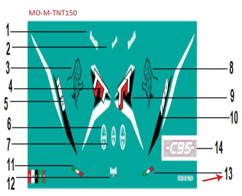 Calcomania Izquierda 2 (TNT150)
