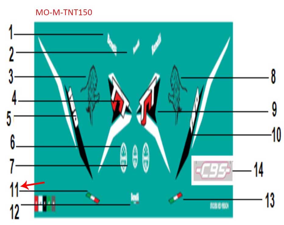 Calcomania Derecha 2 (TNT150)