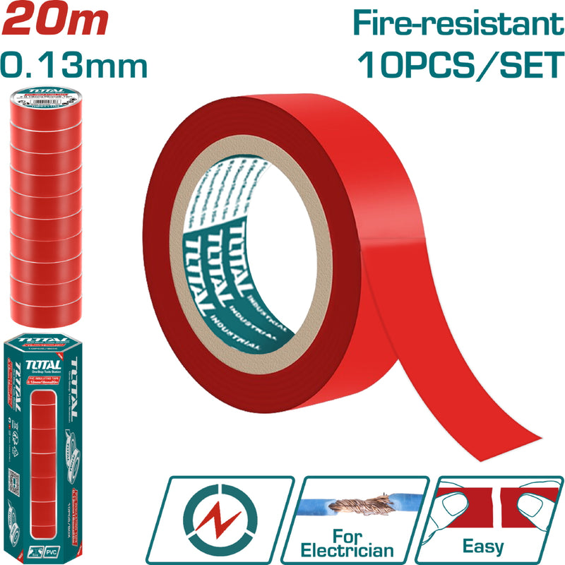 Gutapercha tape eléctrico Rojo. 0.13mm 18 mm x 20m. Resistente al fuego. ( 1 pza)
