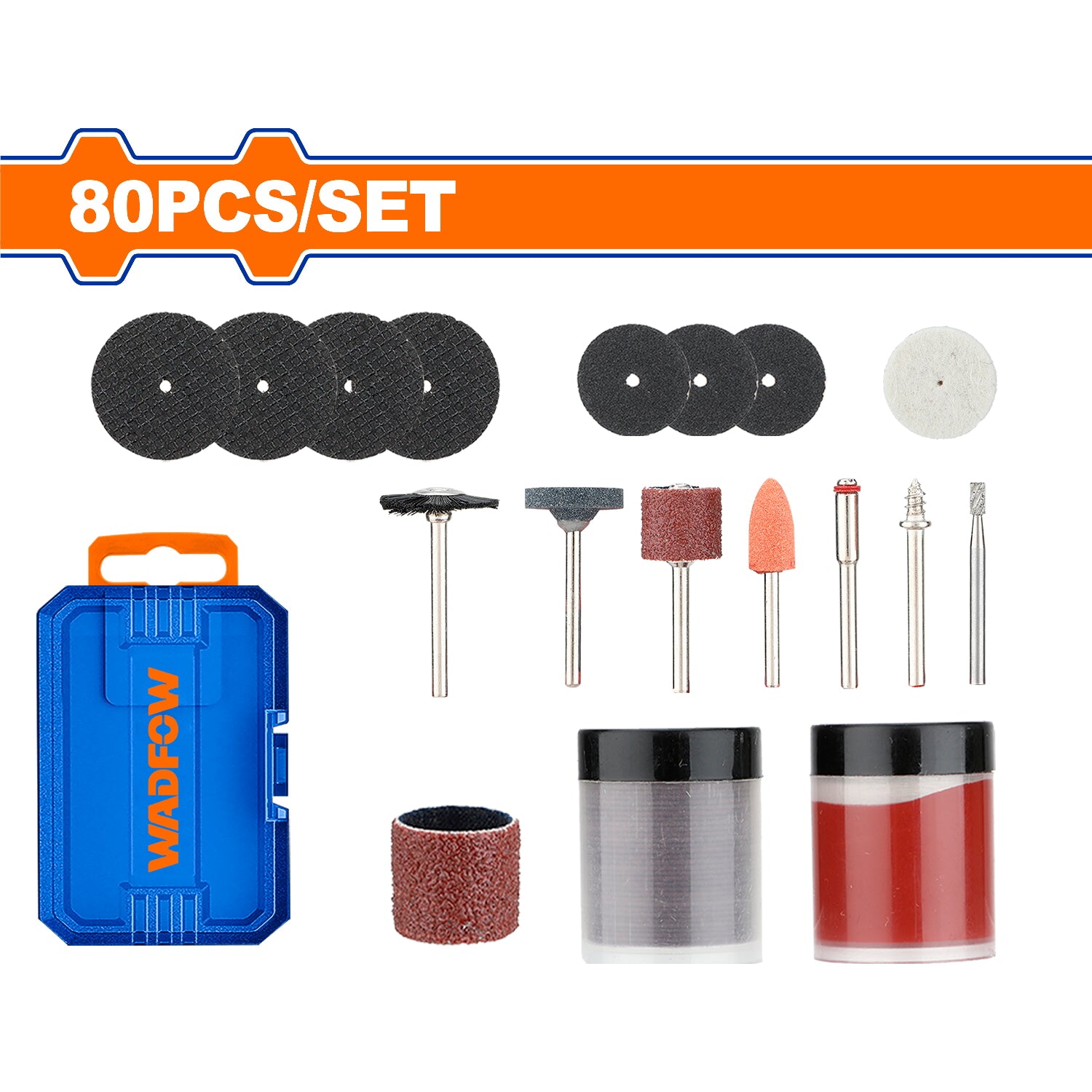Mini mototool accesorios para 80 piezas (bandas,piedras,cepillo,cortador,discos,mandril)
