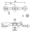 Araña fitting  2 vias en 180 grados. BRILLANTE 304