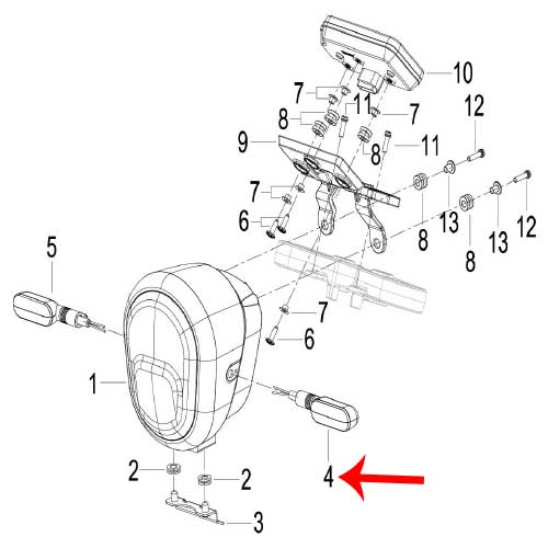Direccional delantera izquierda (LEONCINO250)
