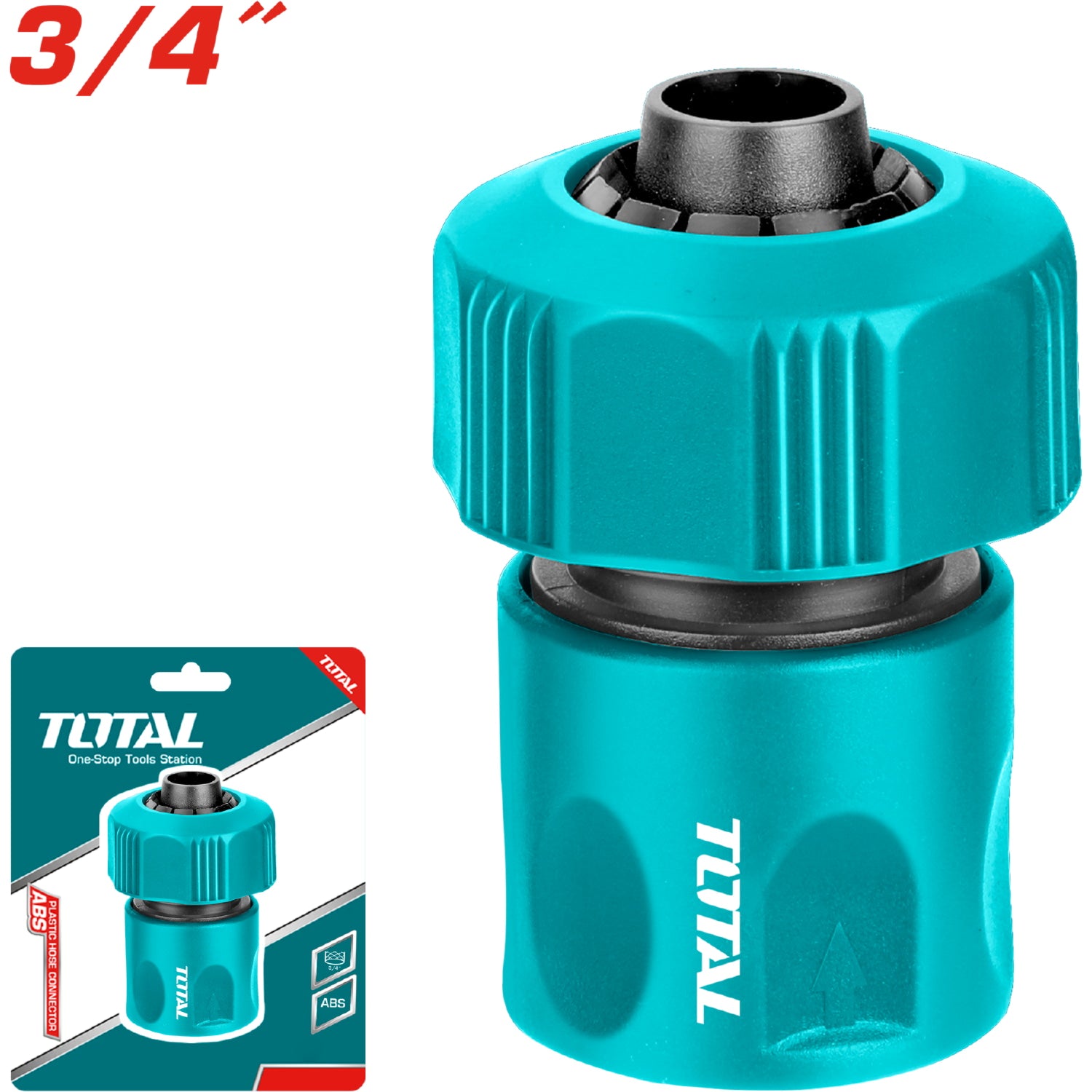 Conector rápido para manguera con adaptador de 3/4”