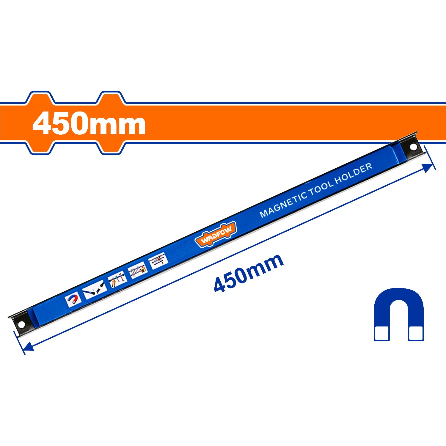 Marco organizador Magnético para Herramientas 18" Tracción: 14Kg. Uso: Llaves, destornilladores.