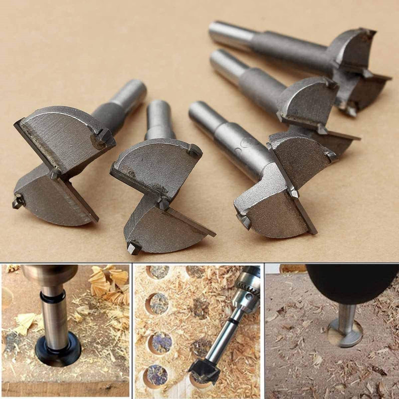 Juego de 5 brocas Forstner profesionales para madera. Tamaños 15, 20, 25 30, 35 mm