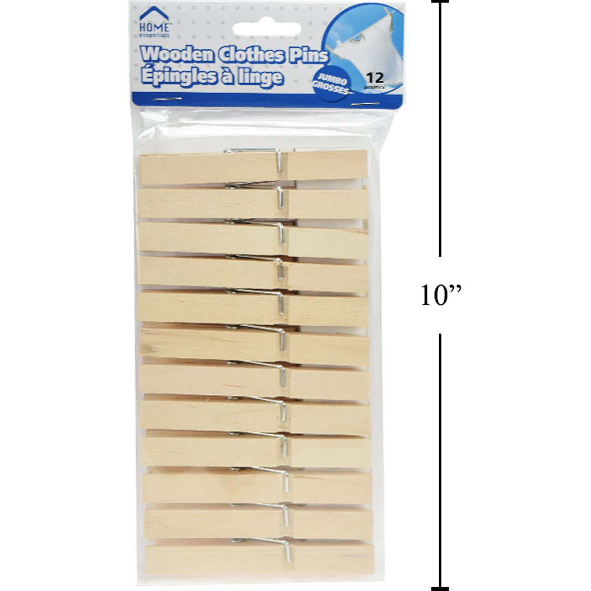 Pinzas ganchos ropa de 12 piezas pbh, 1.4x1.3x10cm tamaño jumbo