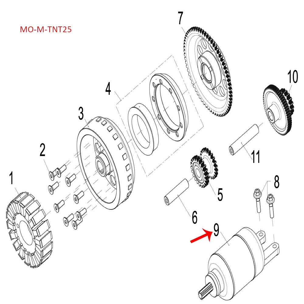 Motor de arranque (TNT25) (NUEVO CODIGO 249015150060)