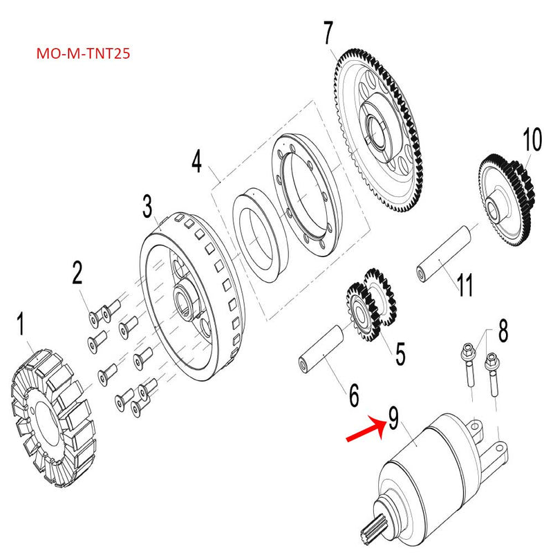 Motor de arranque (TNT25) (NUEVO CODIGO 249015150060)