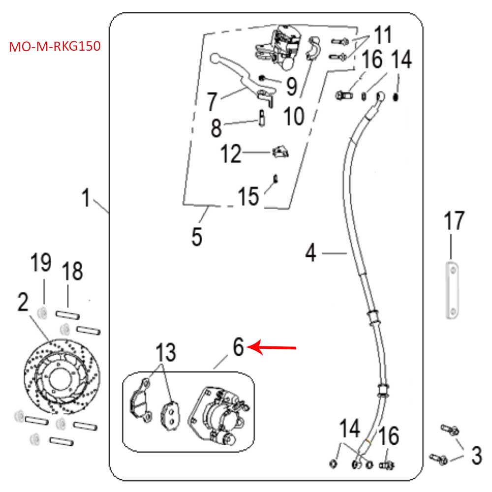 Pinza de freno delantero (RKG150)