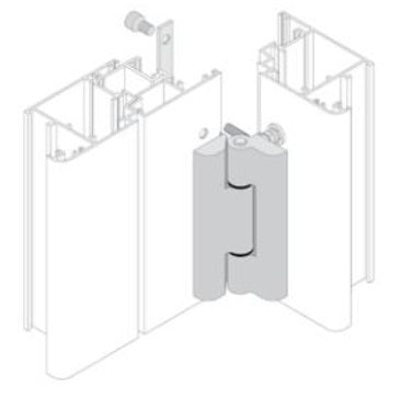 Bisagra de Sobre Poner Hoja Puerta/Inversor. Sistema Plegable. Color Negro