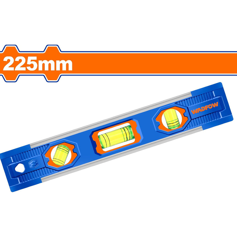Mini Nivel de Burbuja de 225mm. 3 cápsulas de burbuja. Magnético. Aluminio y Plástico.