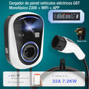 Cargador de pared vehículos eléctricos GBT Nivel 2 Smart 7,2 kW 32A monofásico 230V + WIFI+ APP Duosida