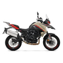 Benelli TRK702X 698cc  Motor de 2 cilindros, 4 tiempos, 8 válvulas, refrigerado por líquido, DOHC.