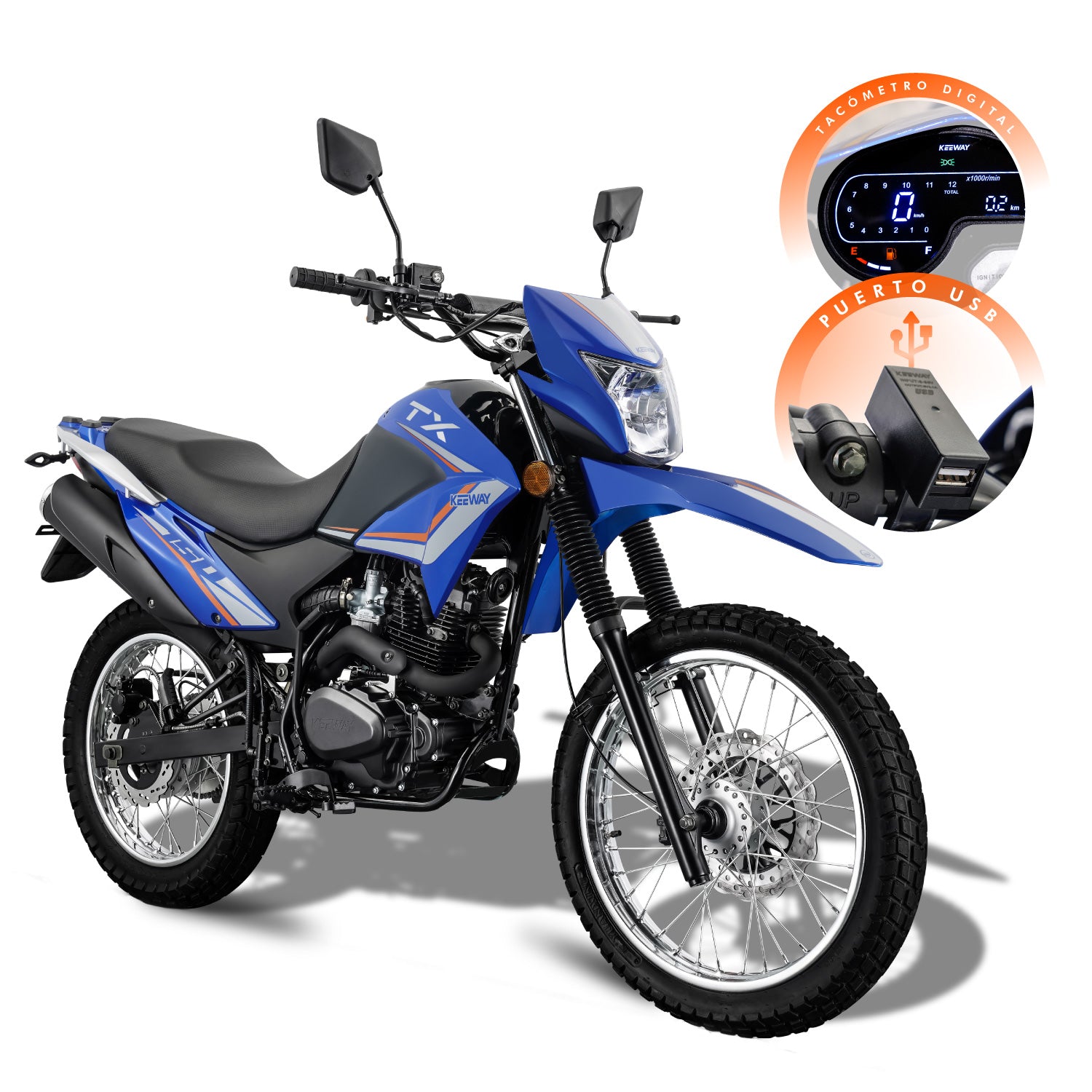 Keeway TX150. 150cc  Motor Monocilindro enfriado por aire. 2 valvulas.