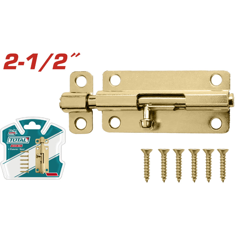 Picaporte tipo perno de acero de 2-1/2" (Horizontal y Vertical) 6 piezas de fijación.