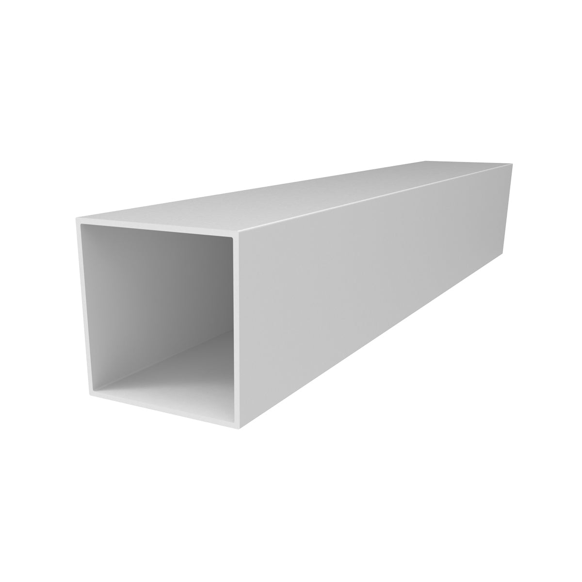 Tubo Aluminio Cuadrado 1 3/4" (44.5 mm) Liviano Espesor 1.2 mm Largo 5.85 m Lacado Blanco.