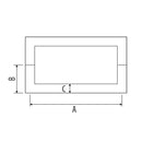 Tirador cuadrado de 19x152mm brillante.