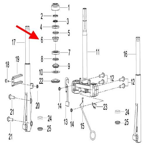 Guia inferior de rodamiento (K-BLADE125)