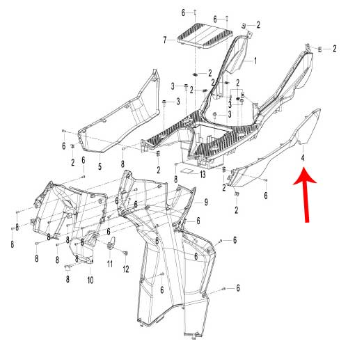 Faldon izquierdo negro (K-BLADE125)