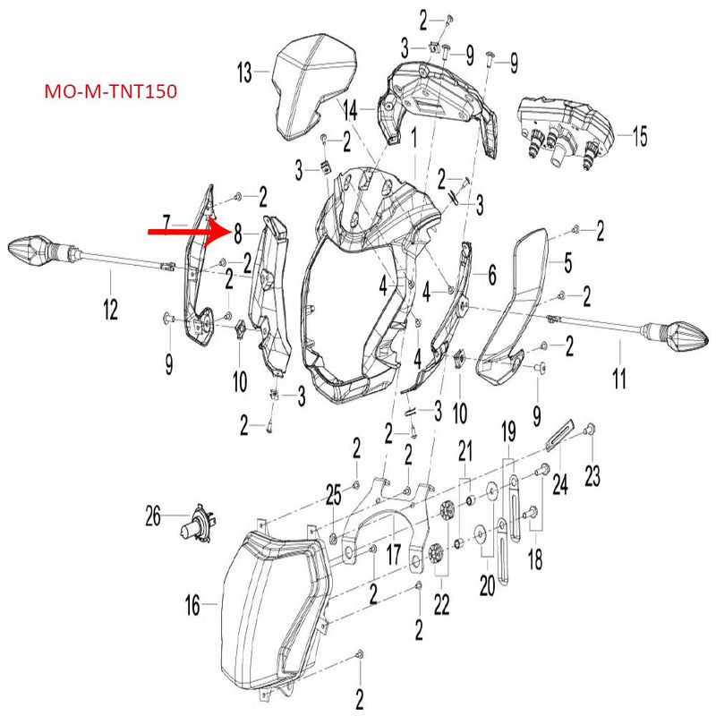 Covertor decorativo del frontal (TNT150)