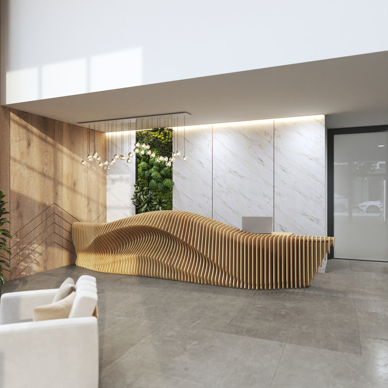 Panel Decorativo Mármol PVC  1.22m x 2.80m x 3mm Gold Calacatta (Línea económica)