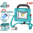 Lámpara de trabajo 3.6V inalámbrica de iones de litio. Incluye cable USB reflector