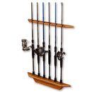 Rack madera de pared para cañas de pescar