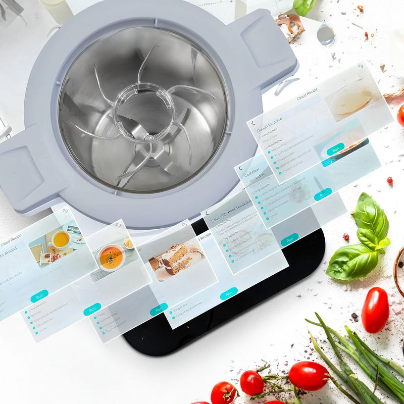 Robot de cocina inteligente 3L Robot Chef Carbone 30 en 1. Cocina 1000 recetas con inteligencia artificial AI