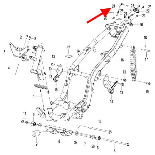 Cable de la cerradura del asiento (K-BLADE125)