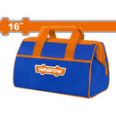 Bolsa de herramientas de 16" Carga máxima: 12Kg. Con 3 bolsillos exteriores. Apertura fácil. Bolso caja de herramientas