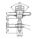 Perno de araña avellanado 46 mm. Perforacion en vidrio de 37 mm.