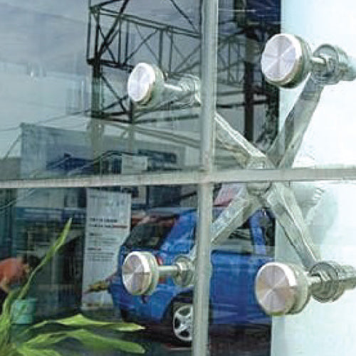 Perno de araña avellanado 46 mm. Perforacion en vidrio de 37 mm.