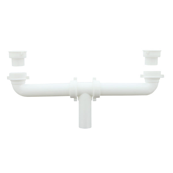 Desagüe doble. Tipo T de 1-1/2" x 16" para fregadores  para trampas de drenaje tuberías