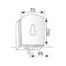 cerradura estilo cuadrado medialuna a piso. Satinado
