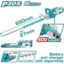 Cortasetos Podadora Inalámbrica 40V Longitud de 650mm 3600cpm No incluye batería ni cargador. Super total