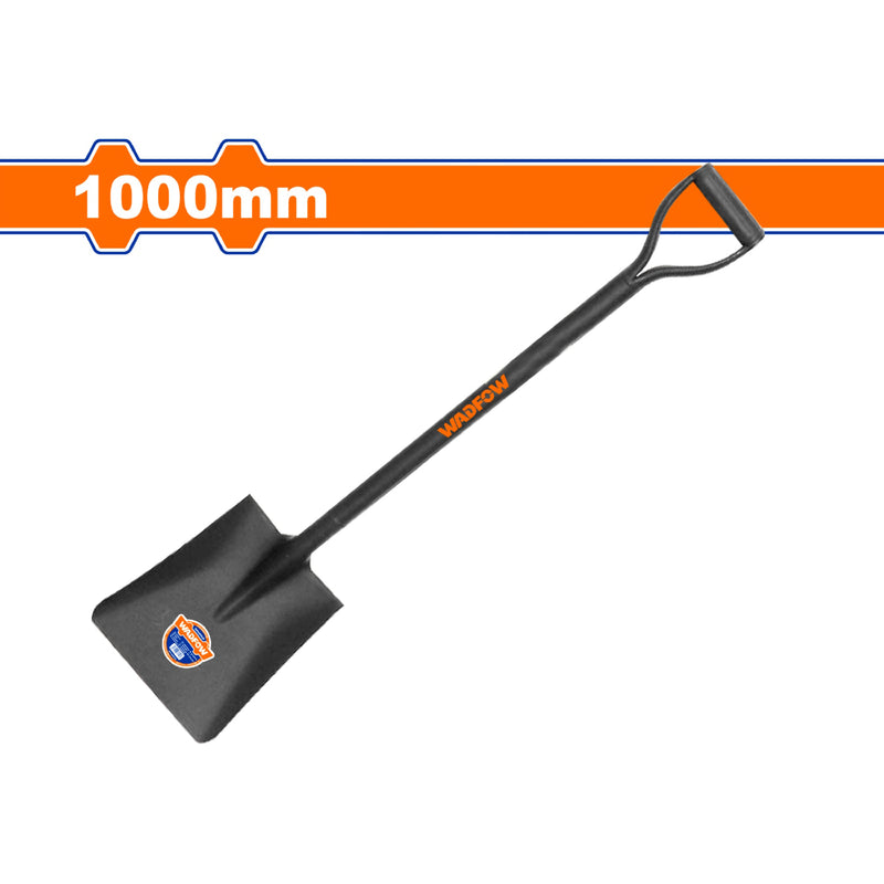 Pala de Punta Cuadrada con Mango Metálico Long:1000mm. Acero al carbono. 245mm x 295mm.