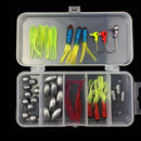 Caja señuelos suaves plomos y anzuelos 36 Pzas