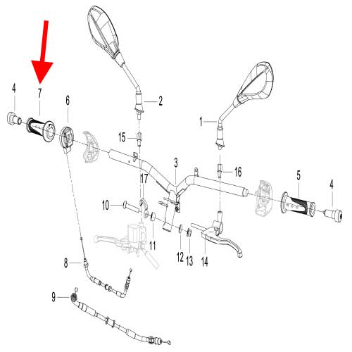 Empuñadura del acelerador (K-BLADE125)