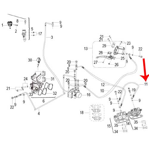 Manguera de freno delantero III (TRK502X)