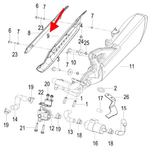 Covertor decorativo del tubo de escape (K-BLADE125)